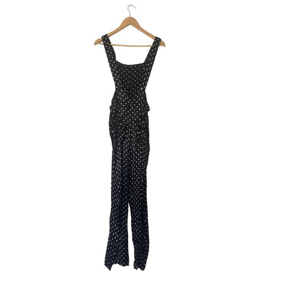 NWT Vintage 90’s Betsy Johnson Wide Leg Polka Dot Overalls Size Medium - Picture 3 of 7